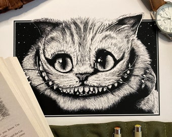 Cat Limited Edition A4 Print, Pointillism Pen Drawing