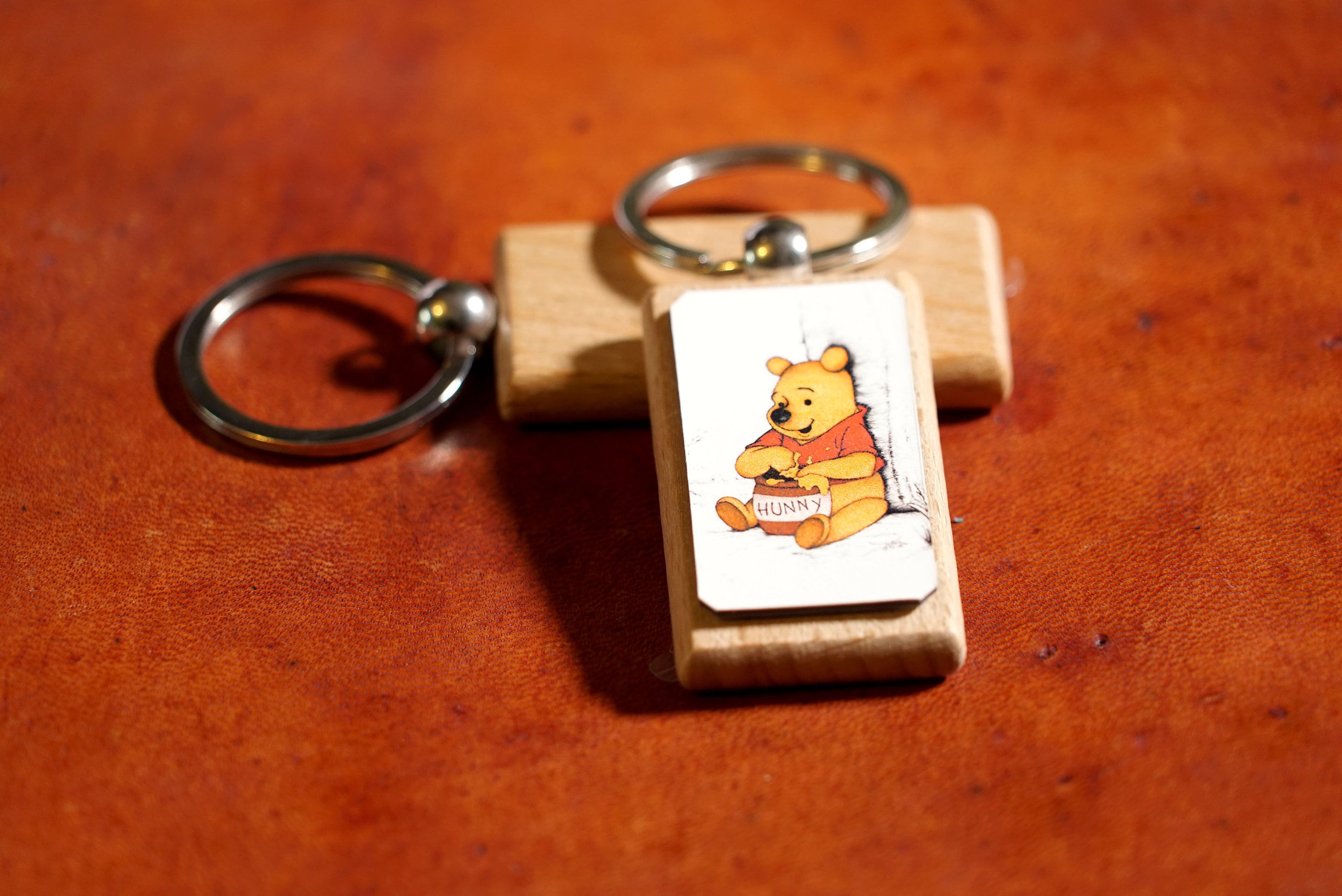 Winnie the pooh Keychain wood keyring pen small gifts for Etsy