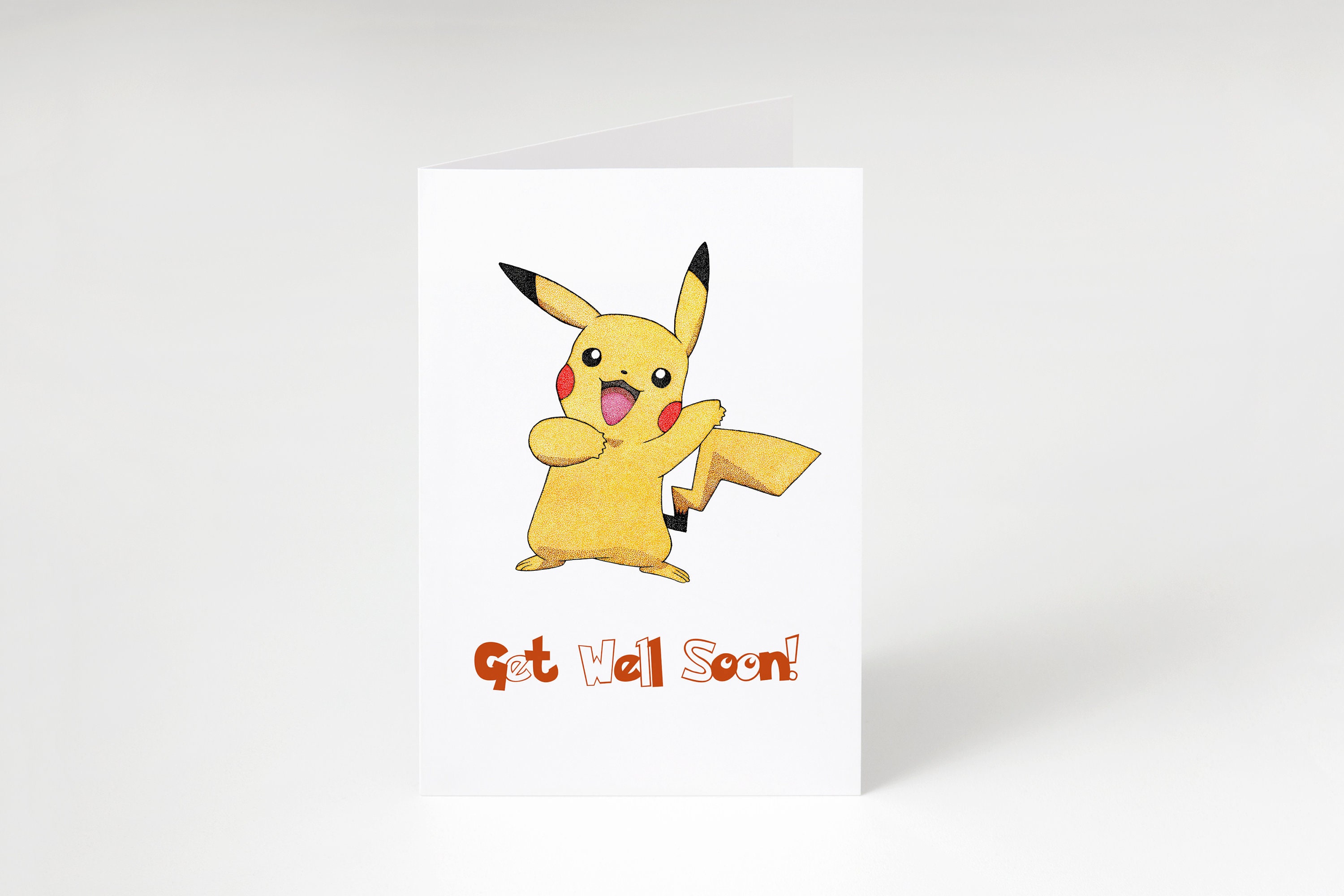 Pikachu Personalised Get well soon card fan art drawing 8x6 Etsy