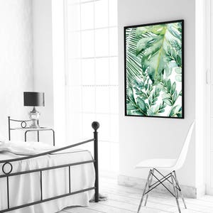 Banana leaf wall art, Banana leaf decor, Palm leaf art print, Palm leaf prints, Palm leaf wall decor, Tropical leaf prints, Monstera leafs image 4