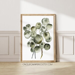 Pilea, Plant leaf art print, Pilea print, Gift for girlfriend, Plant art printable, plant print wall art, Plant wall print, Tropical leaves