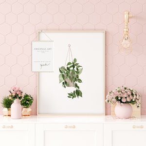 Hanging Plant Print, Plant Wall Art, Plant Art, Green Wall Art, Botanical Prints, Wall Art Print ...