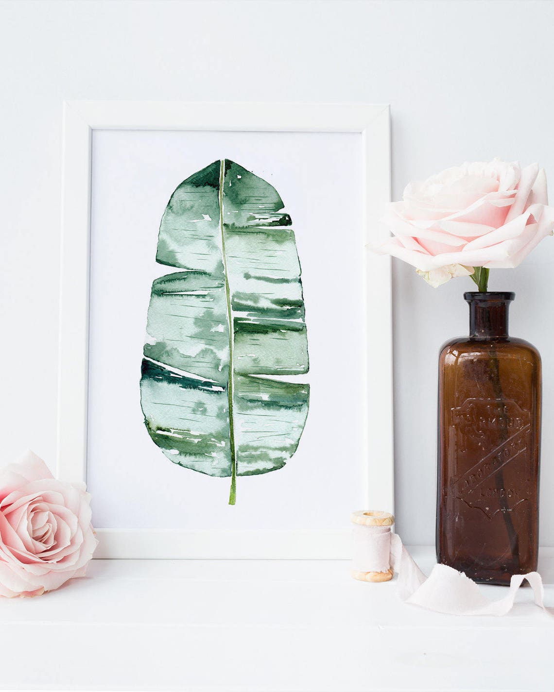 Banana leaf wall art Banana leaf decor Banana leaves art Etsy