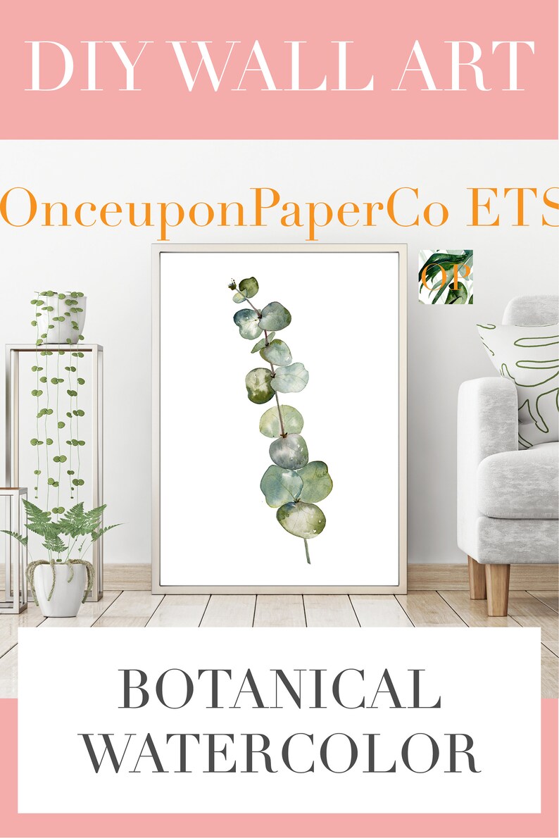 Eucalyptus Painting Kitchen Art Botanical Print Printable Image 0