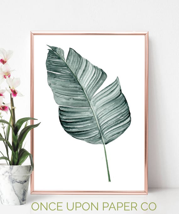 banana leaves art plant leaf art print banana printable etsy