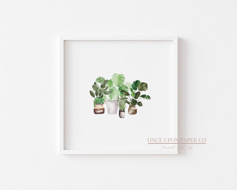 Plant Wall Decor Green Wall Art Minimalist Art Modern Wall Etsy