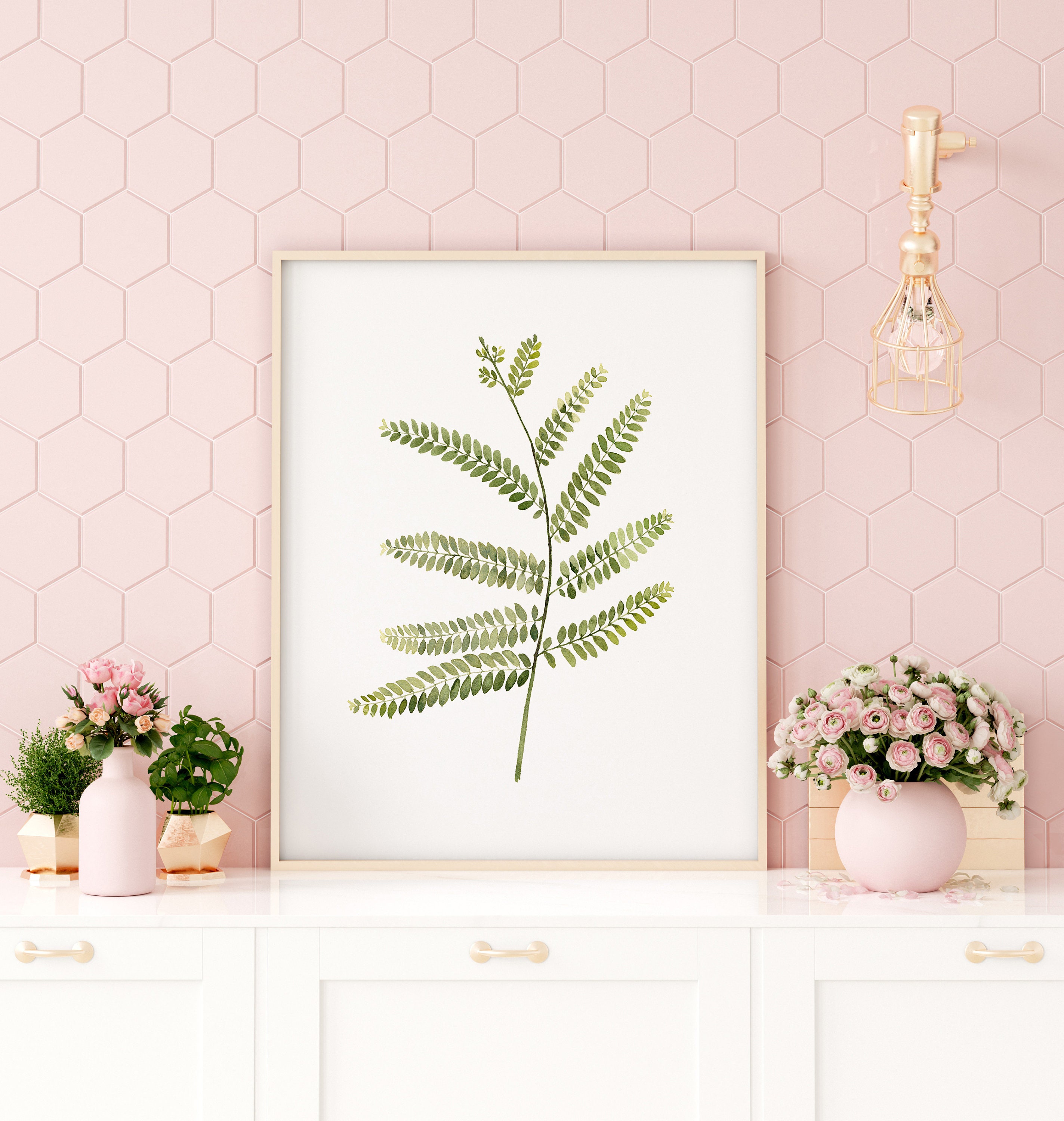 Leaf Wall Art Painting in Watercolor Tropical Leaves | Etsy