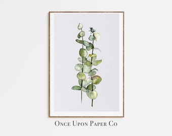Eucalyptus Watercolor Print, Gum Leaf Painting, Australian Decor (Digital Download)