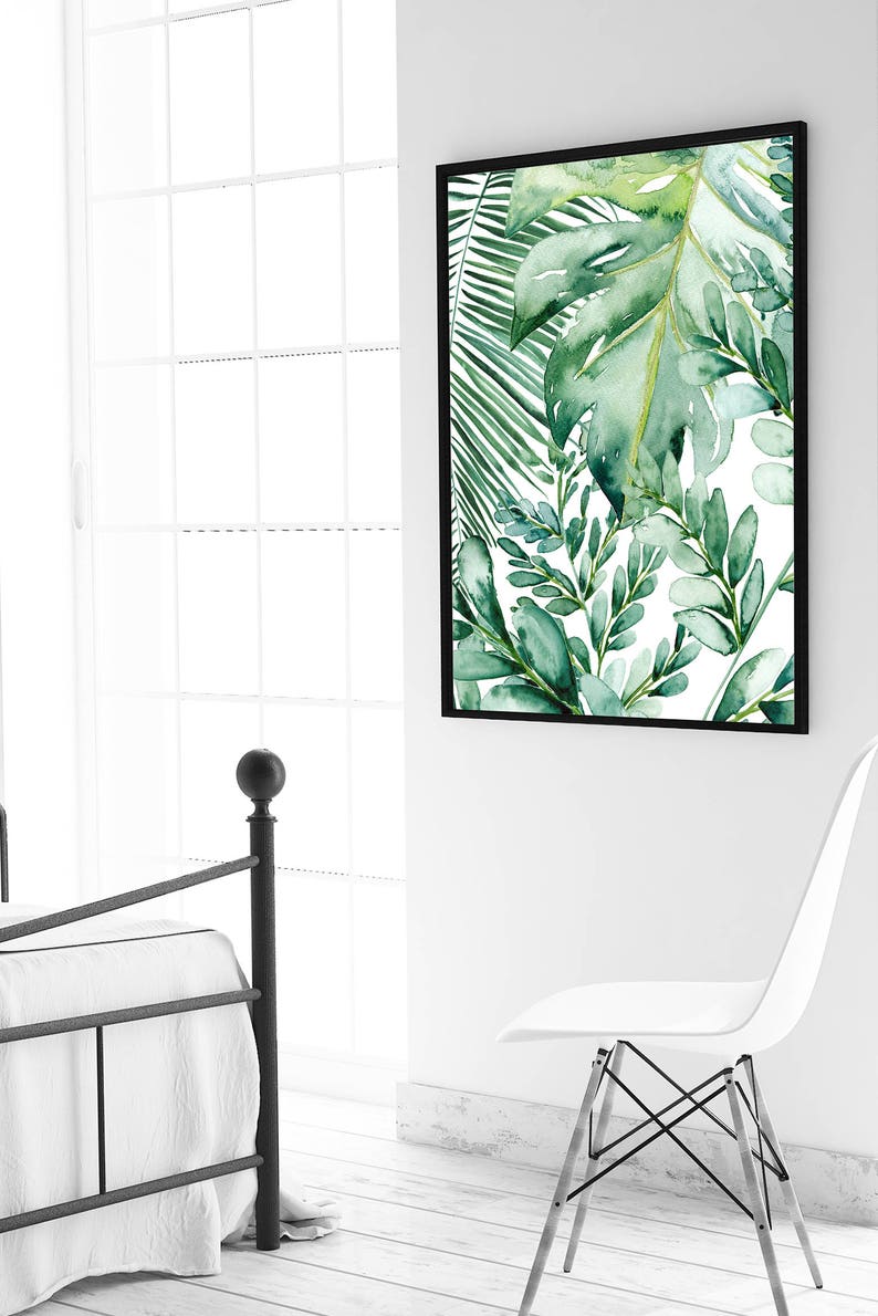 Banana leaf wall art, Banana leaf decor, Palm leaf art print, Palm leaf prints, Palm leaf wall decor, Tropical leaf prints, Monstera leafs image 7