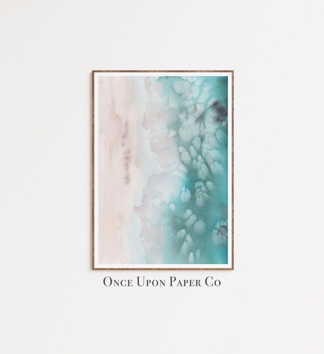 Turquoise Watercolor Ocean Art Print, Watercolor Art, Modern Art ...