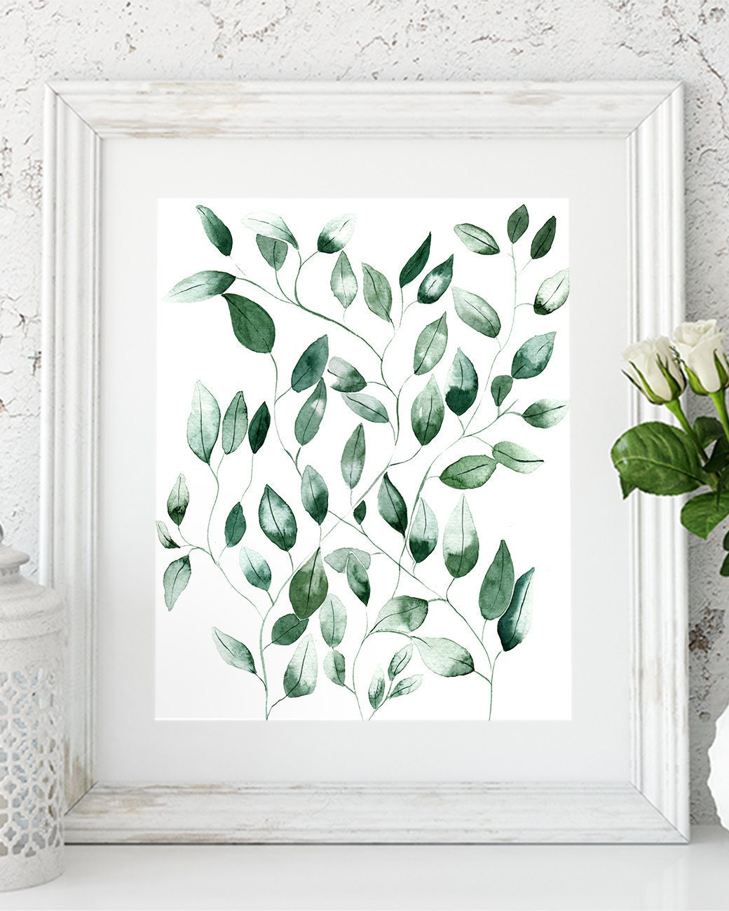 Printable Leaf Art Botanical Print in Watercolour Printable | Etsy