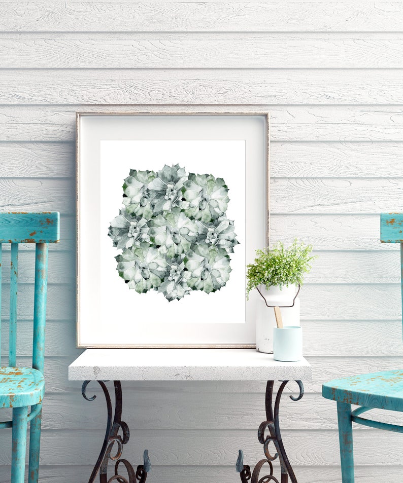 Abstract wall art Geometric Wall art Cactus printAbstract Etsy