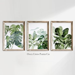 Palm leaf print, Botanical prints, Set of prints, Set of 3, Botanical print set, Poster print, Tropical print, Abstract art, Farmhouse decor