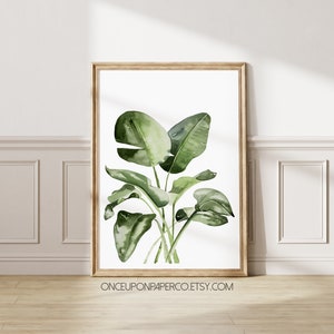 Leaf print, Watercolor art, Printable art, Green prints, Plant print, watercolor painting, Botanical print, Nature art, Plants and trees