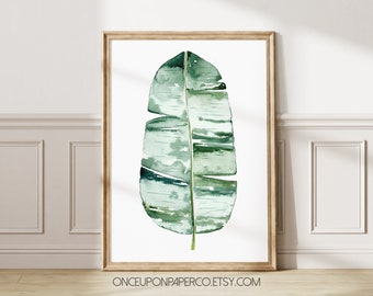 Banana leaf wall art, Banana leaf decor, Banana leaves art, Banana leaves decor, Banana leaf print, Banana printable, Tropical leaf prints