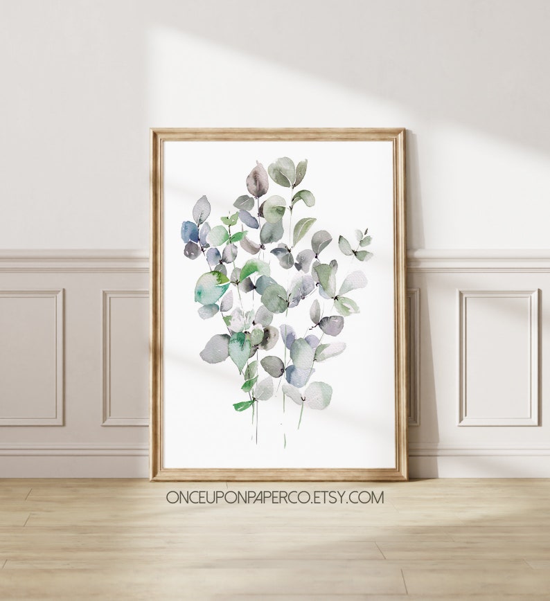 Plant leaf art print, Plant print, Leaf print, Printable art, Tropical art, leaves print, Tropical plant print, Tropical leaf print image 1