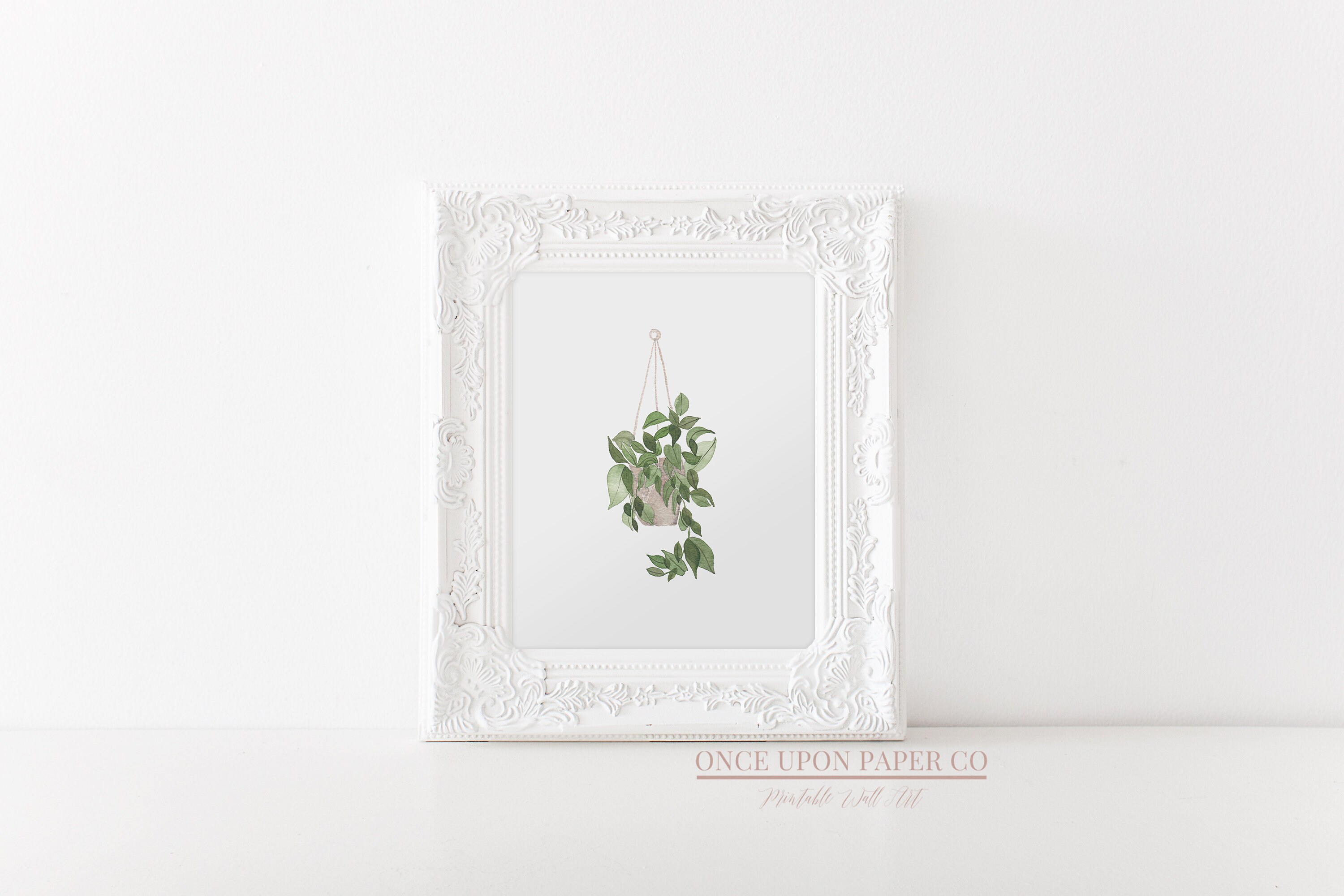Hanging Plant Print Plant Wall Art Plant Art Green Wall - Etsy