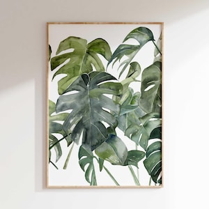 Watercolor Rubber Plant Print: Tropical Leaf Wall Art (Digital Download)