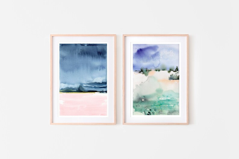 Blue Wall Art Navy Blue Wall Art Gallery Wall Decor Large Etsy