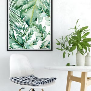 Banana leaf wall art, Banana leaf decor, Palm leaf art print, Palm leaf prints, Palm leaf wall decor, Tropical leaf prints, Monstera leafs image 8