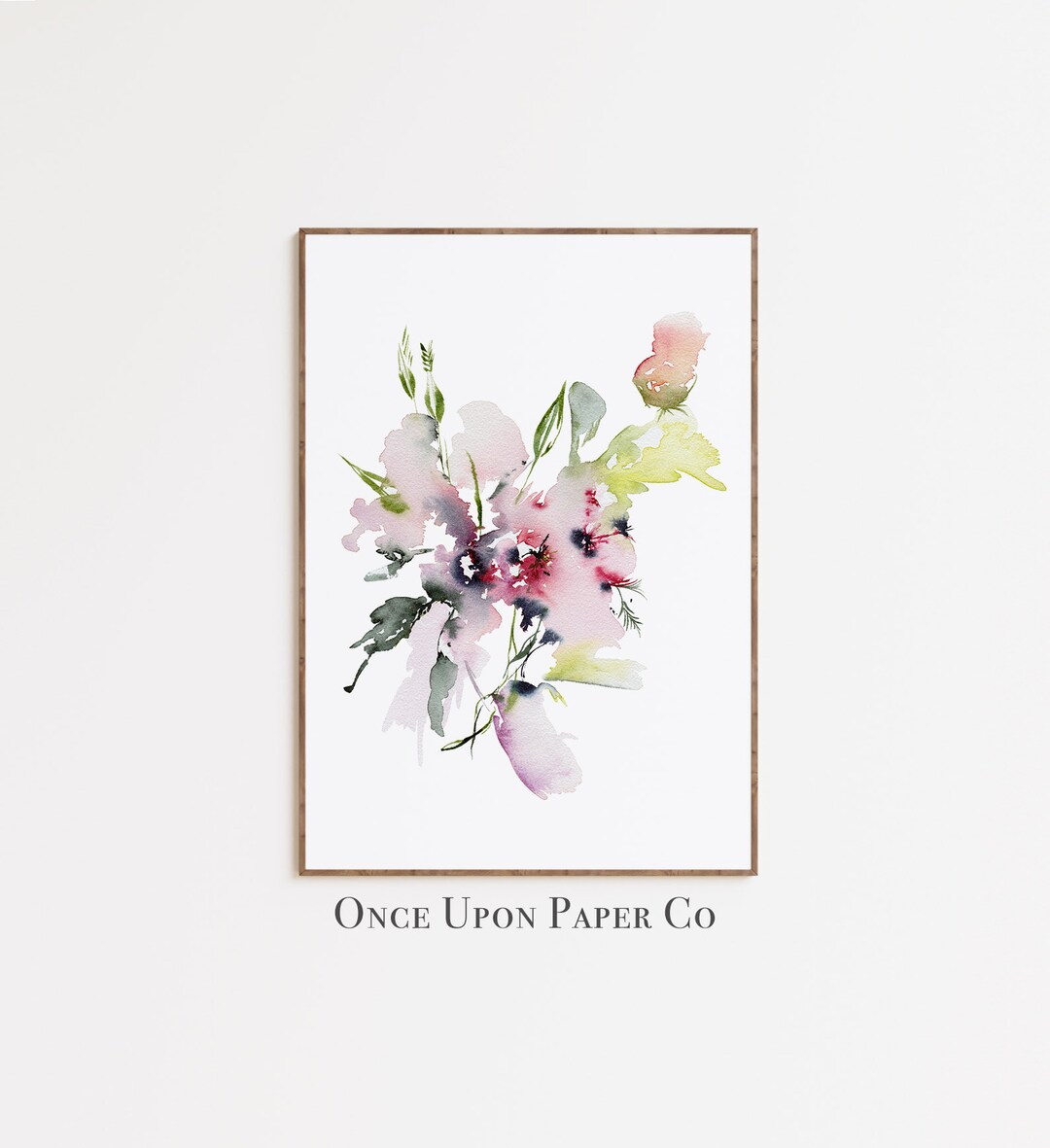Abstract Floral Watercolor Art Print, Botanical Wall Decor (digital ...