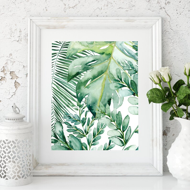 Banana Leaf Wall Art Decor Palm Print Prints Tropical Monstera Leafs