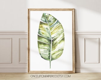 Palm leaf print, Tropical leaf print, Botanical art, Palm print, Wall decor, Tropical decor, printable artwork, Digital print, Leaf wall art