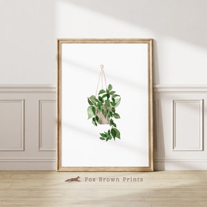 Hanging Plant Print Plant Wall Art Plant Art Green Wall - Etsy