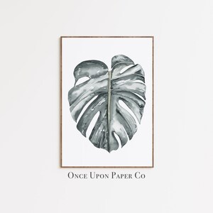 Monstera leaf, Tropical wall art, watercolor print, Tropical leaves, Tropical print, Monstera leaf print, Botanical print, Tropical decor