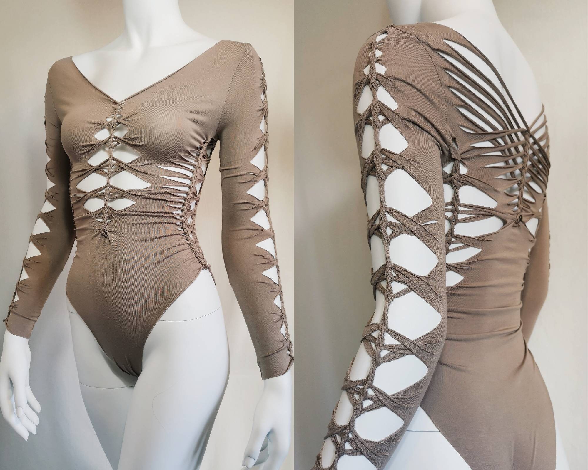 Biomech Woven Silver Corset, Bodysuit, Robot, Cyber, Out of Space