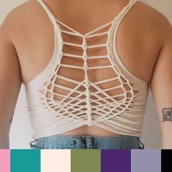 Design Your Own - Hand Braided Slit Weave Summer Top - Pixie Goa Fairy Psy Cut Out Festival Viking Hippie XSmall Small Medium Large xLarge