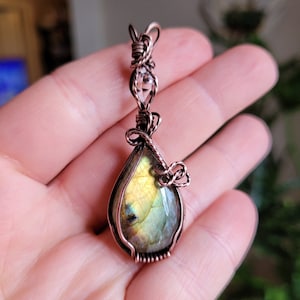 Labradorite & Herkimer Diamond Pendant