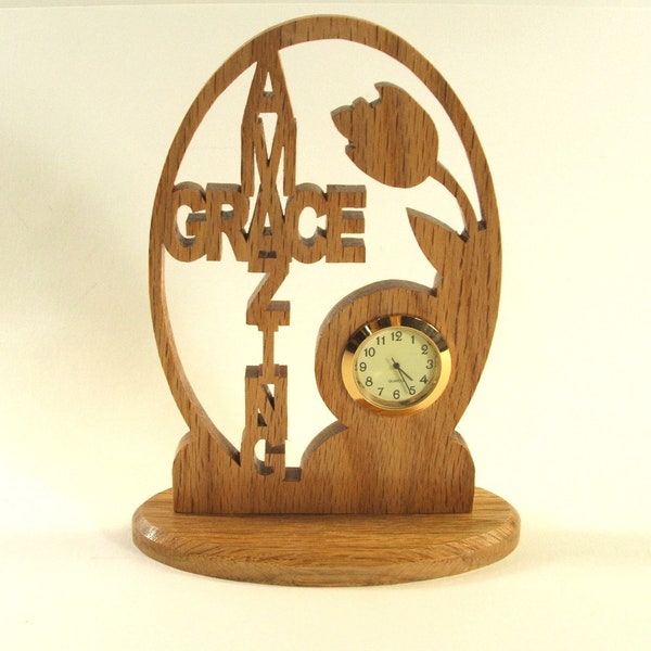 Amazing Grace mini-clock for shelf desk or mantel