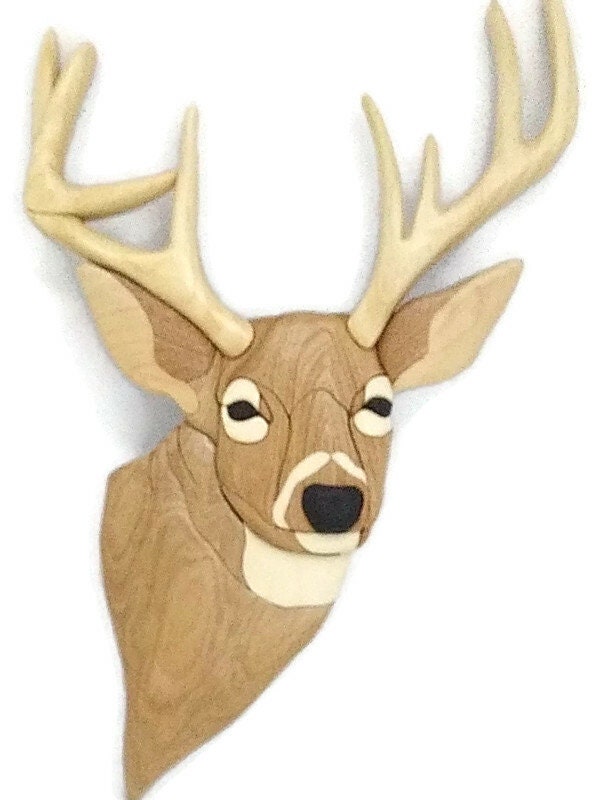Whitetail Deer Intarsia Woodworking. Trophy Deer Made From - Etsy