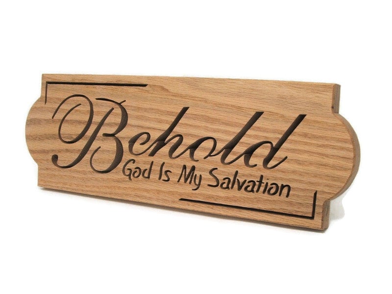 Behold God is My Salvation. Handmade Bible Wall Sign - Etsy