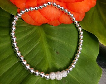 Sterling Silver Stardust Stacking Bracelet