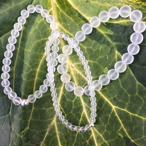 Frosted Clear Quartz Gemstone Healing Bead Bracelet