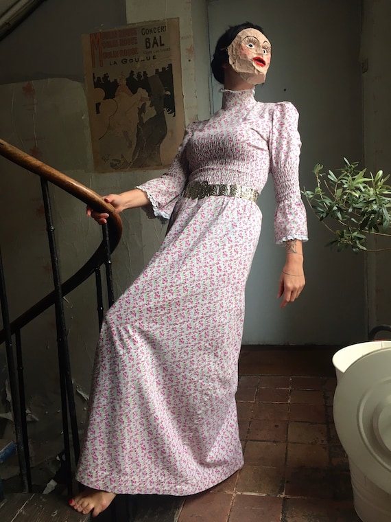 Rare Late 60s / Early 70s Laura Ashley Pink Cotton
