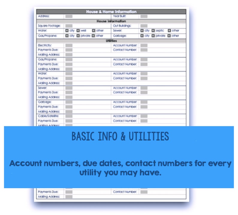 Complete House &amp; Home Information Binder: Fillable/printable | Repairs ...
