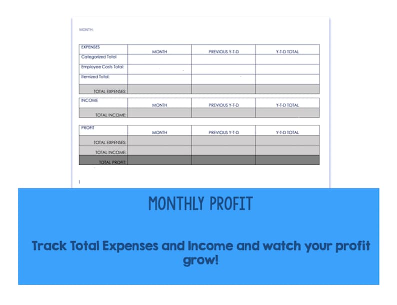Home Daycare Monthly Budget Worksheet Tax Preparation | Etsy