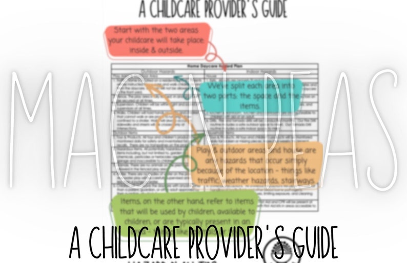 Daycare Hazard Protection Plan PDF & Editable Word A Childcare Provider