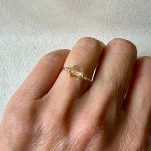 Birthstone Ring / Citrine Ring / Gold Stone Ring / Stacking Ring / Statement Ring / Gold Minimalist Ring / November Ring / Simple Ring