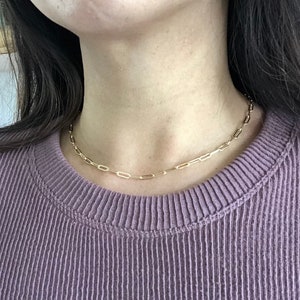14k Gold Filled Necklaces for Women Gold Choker Layered Necklace Dainty Necklace Paperclip Necklace Gold Necklace Gold Chain Gifts for Her