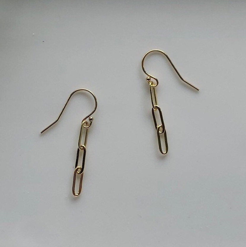 Paperclip Chain Earrings / Dangling Chain / Fringe Earrings / Etsy Australia