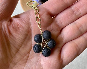 Car charm diffuser / essential oil / Lava Stone / Boho  Accessory / Aromatherapy keychain / natural air freshener / Healing Crystal Keychain