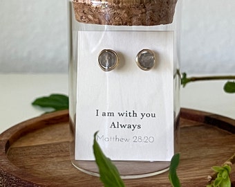 Message in a Bottle Earrings  / Jewelry Terrarium / Glass Bottle Earring / Verse in a Bottle / Tiny Stud / Mini Bottle Gift / Party Favor