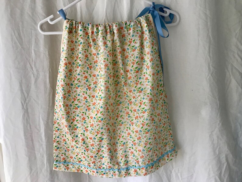 Child/'s Peach Floral Pillowcase Dress Size 2