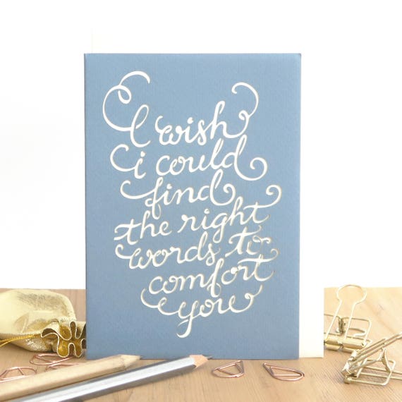 Words Of Comfort Card Sympathy Card Bereavement Card Etsy