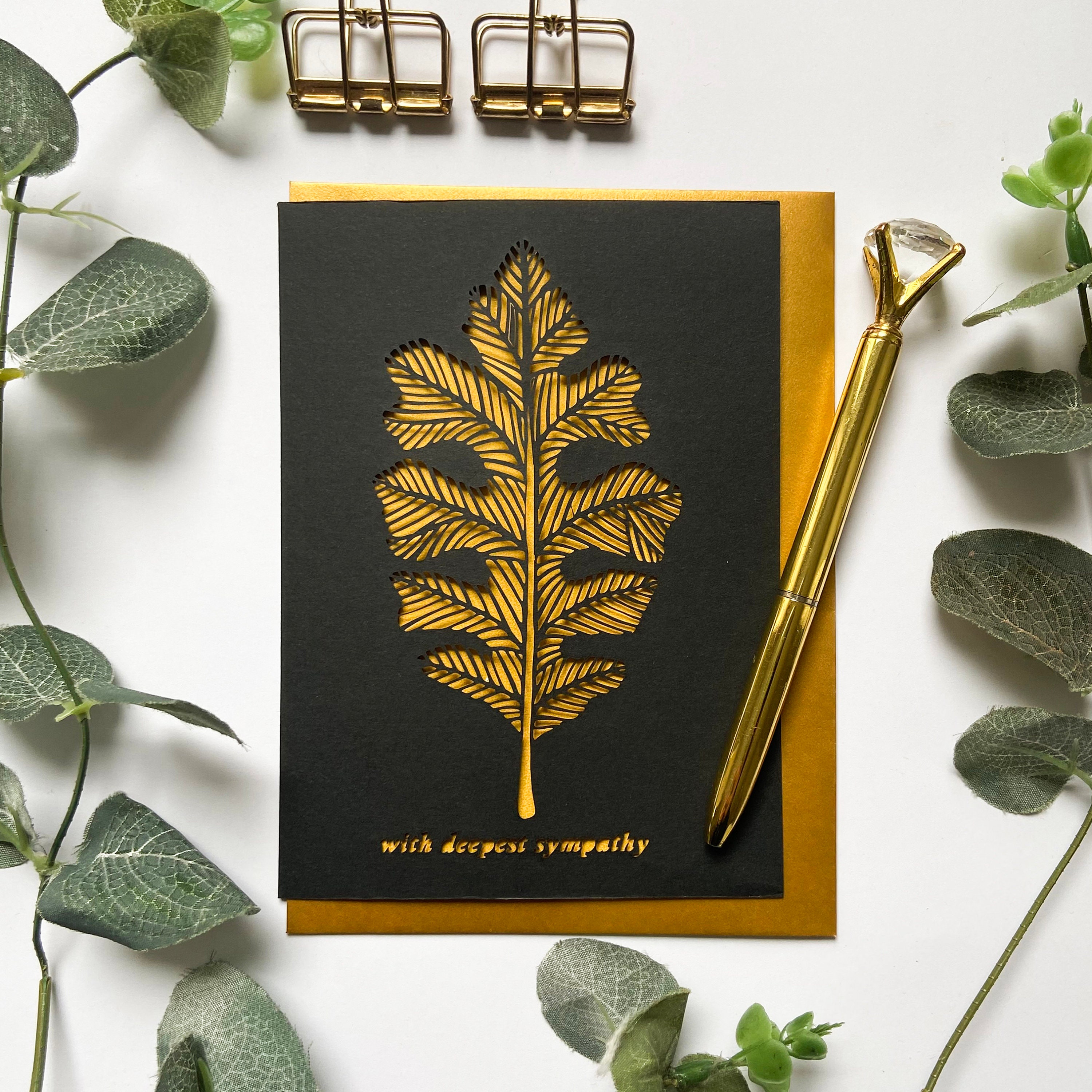 Condolence card DIN A6 Condolence card Folding card mourning card In deep compassion Card to
