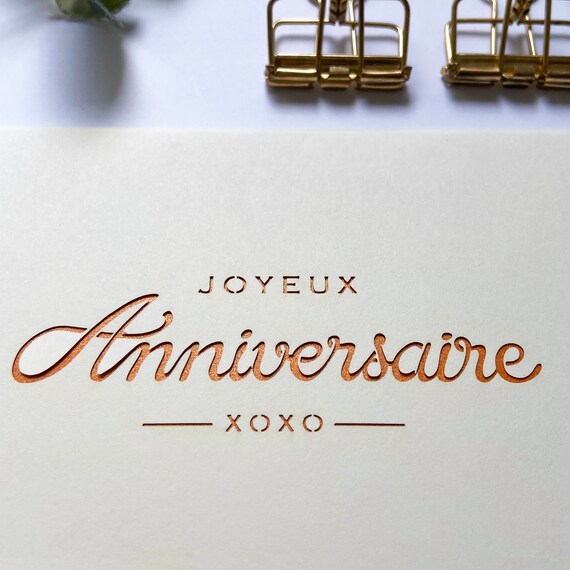 French Birthday Card Joyeux Anniversaire Card Happy Birthday Etsy
